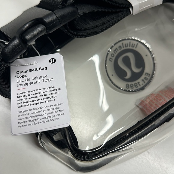 Lululemon Clear Everywhere Plastic Belt Bag Logo Stadium 1L Fanny Pack NWT New - Picture 7 of 9